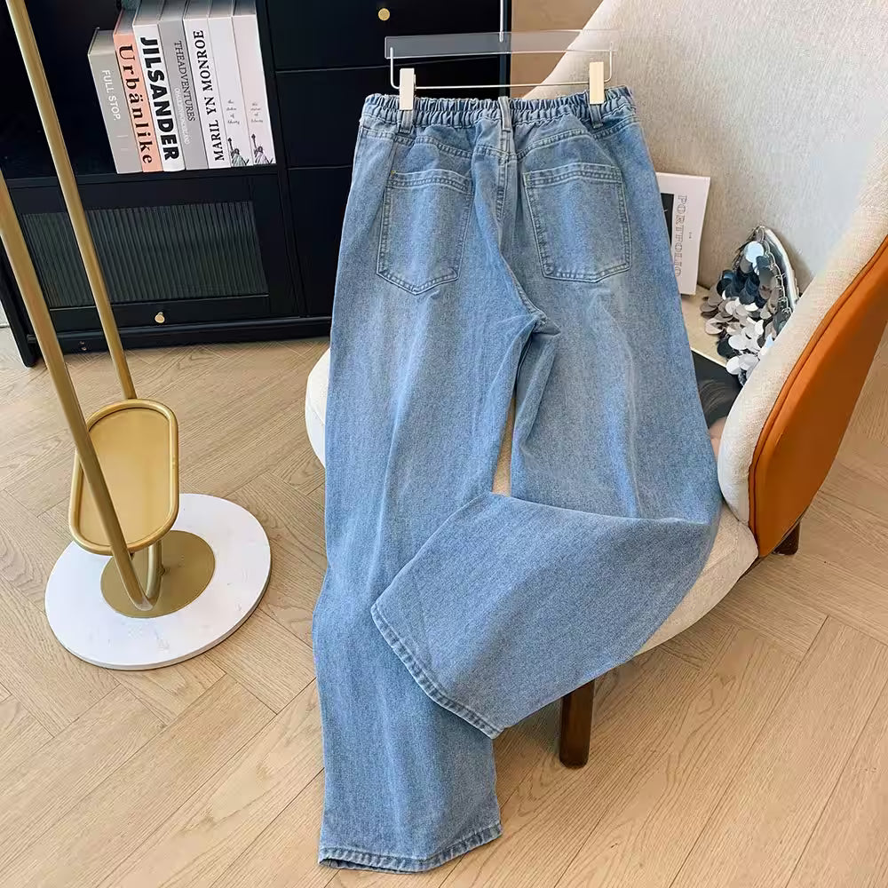 Fall plus size women's casual denim pants - Additional View 2