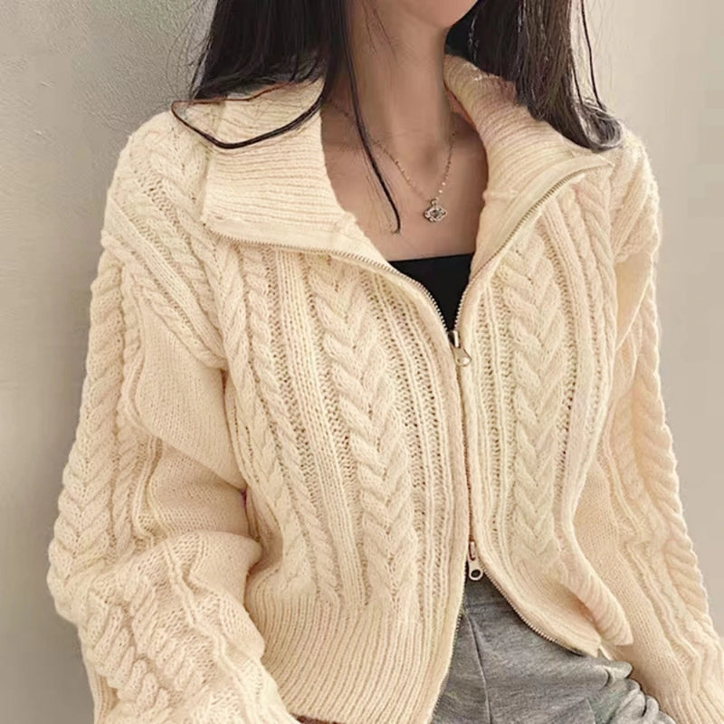 Casual Solid Cardigan Winter Short Coat