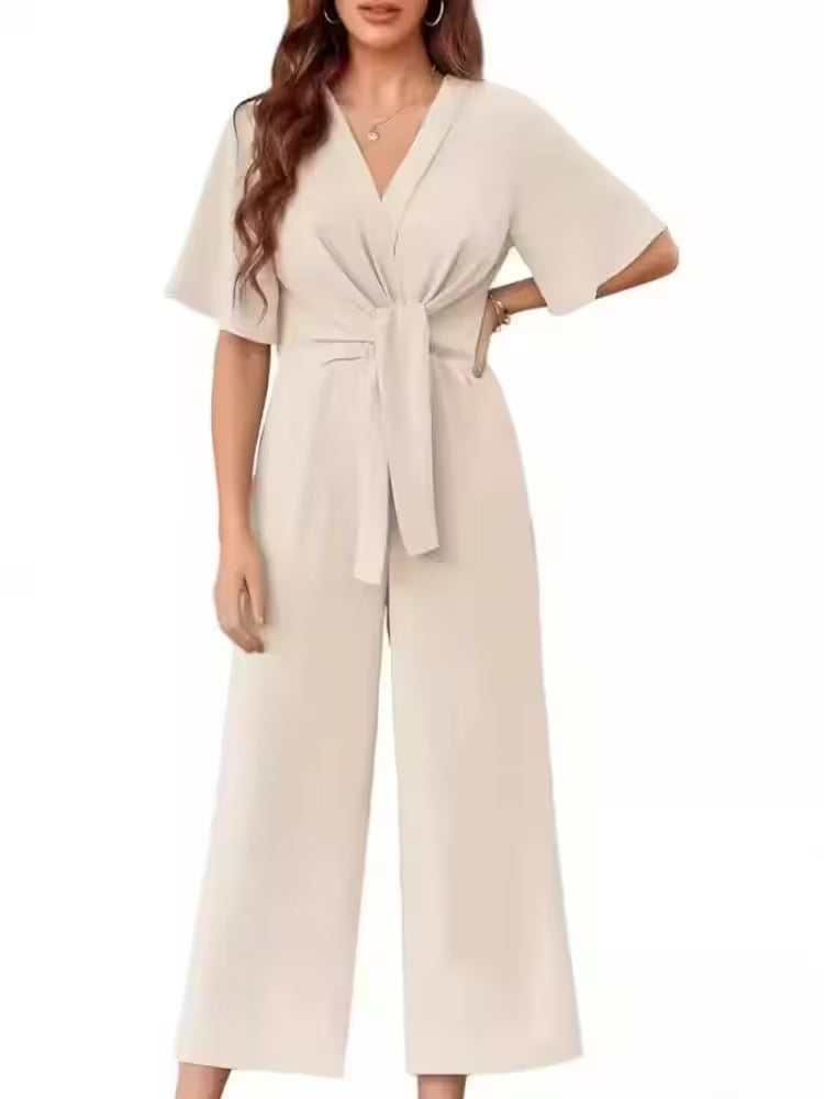 Jumpsuit Casual Solid Color Short Sleeved - Additional View 10