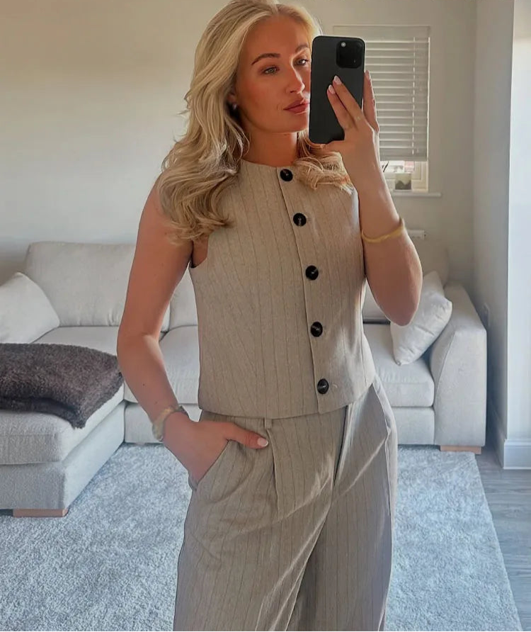 Wide Leg Long Pants 2 Piece Set 2025
