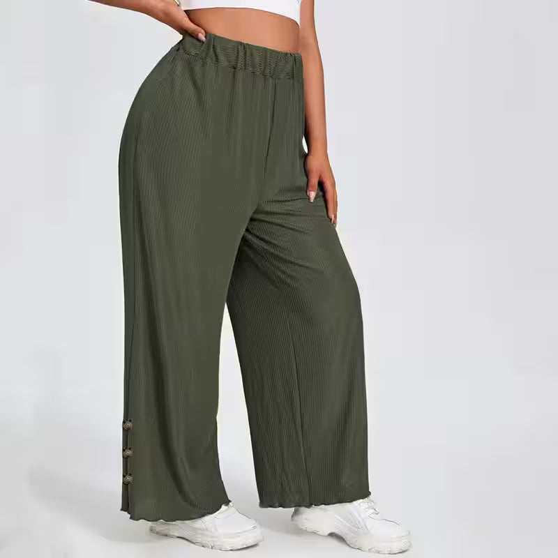Plus Size Elastic Waist Summer Elegant Wide Leg - Additional View 4