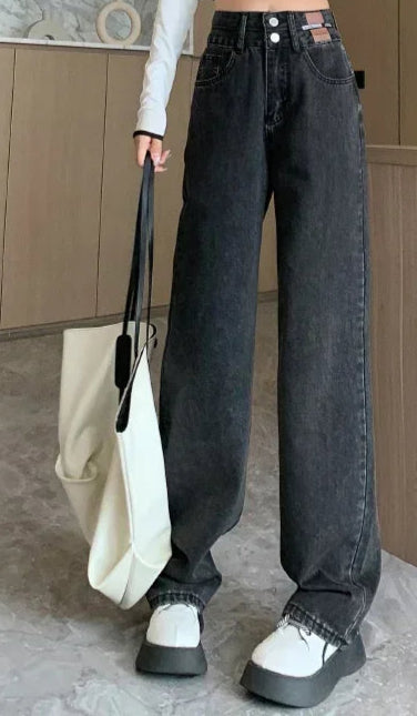 Jeans Slim Stretch Casual  Mom Wide Pants - Additional View 6