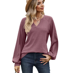 Autumn/Winter V-Neck Casual Long Sleeve T-shirt
