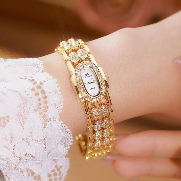 Watches  Luxury Diamond Quartz Gold Bracelet