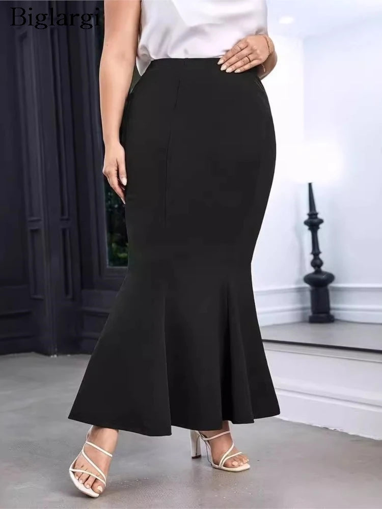 Plus Size High Waist Summer Fishtail Long Skirts