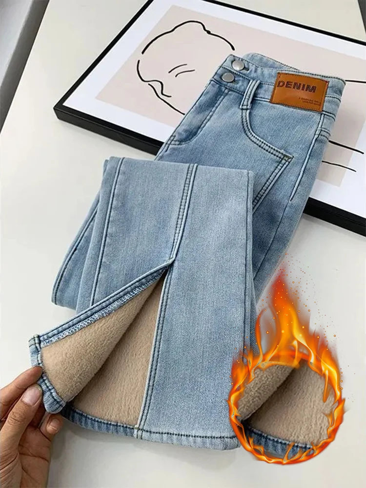 Flare Jeans High Waist Warm Casual - Additional View 5
