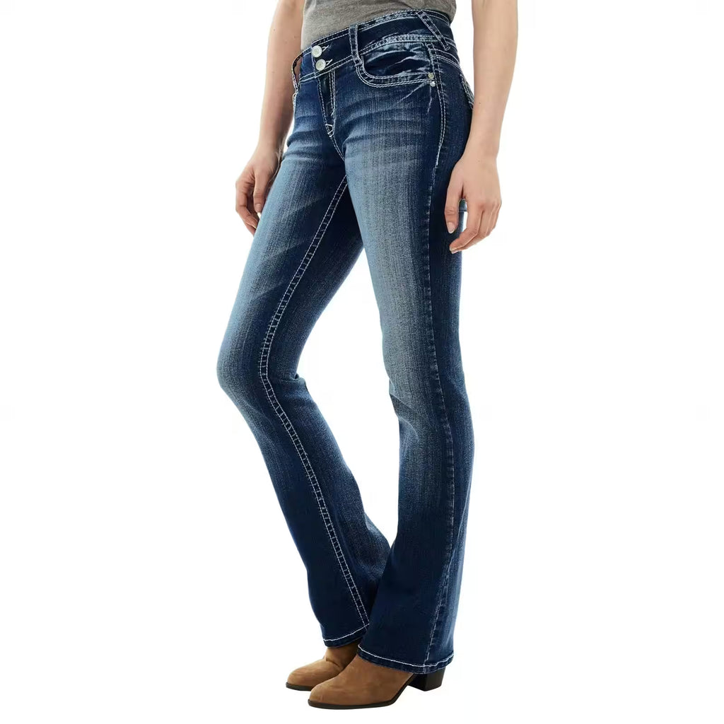 Dresses - Women's High-Stretch Flare Jeans