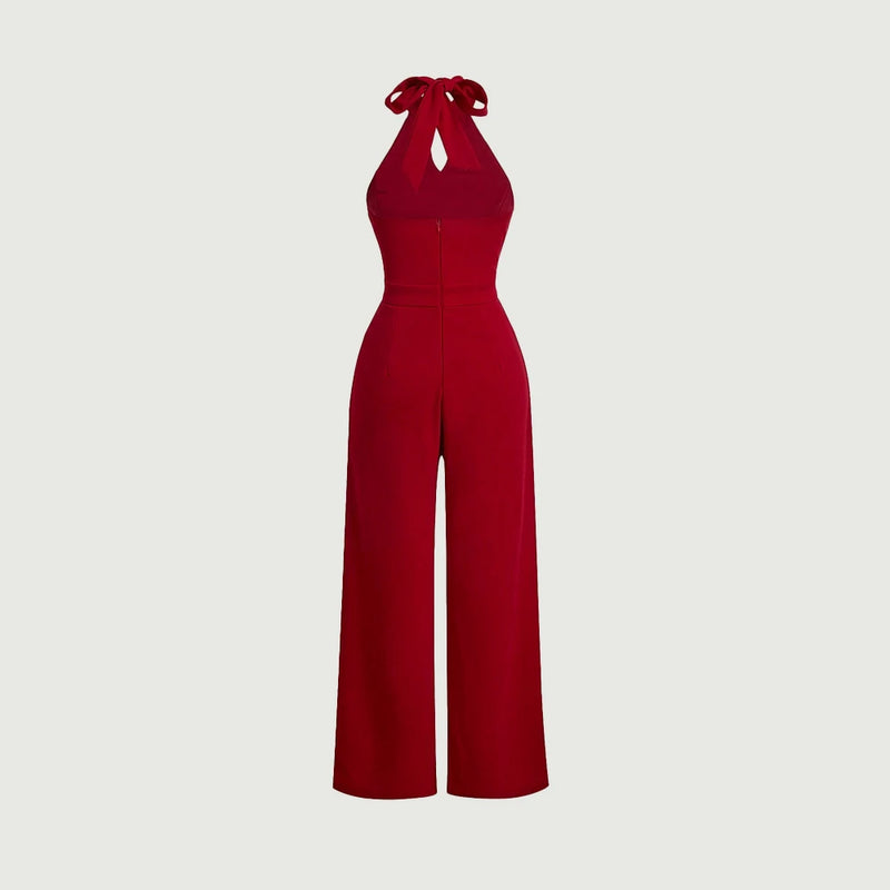Jumpsuits All Season Fashion Cut-Out Plain