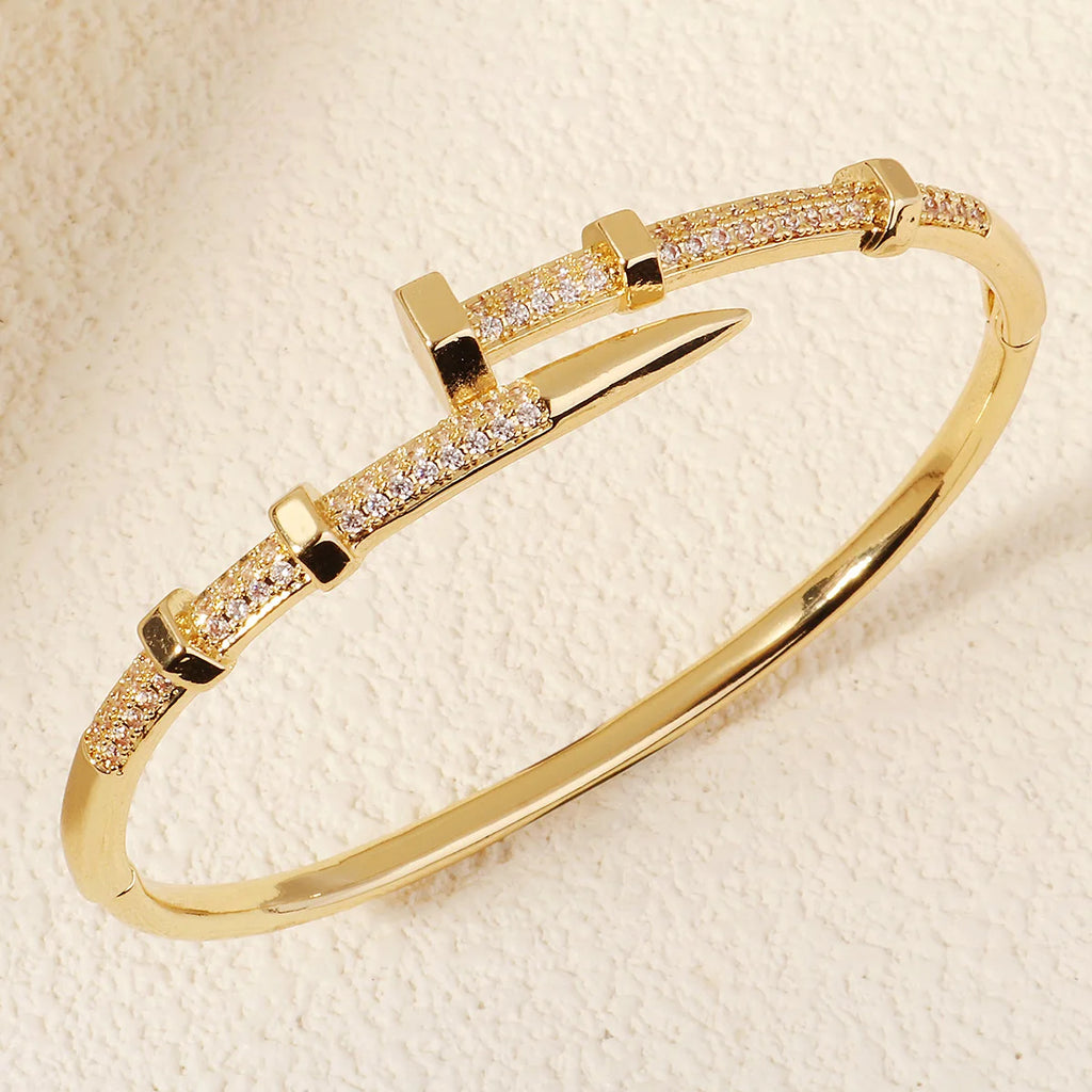 Female Brand Nail Trendy Bracelet Zircon Screw - Additional View 7