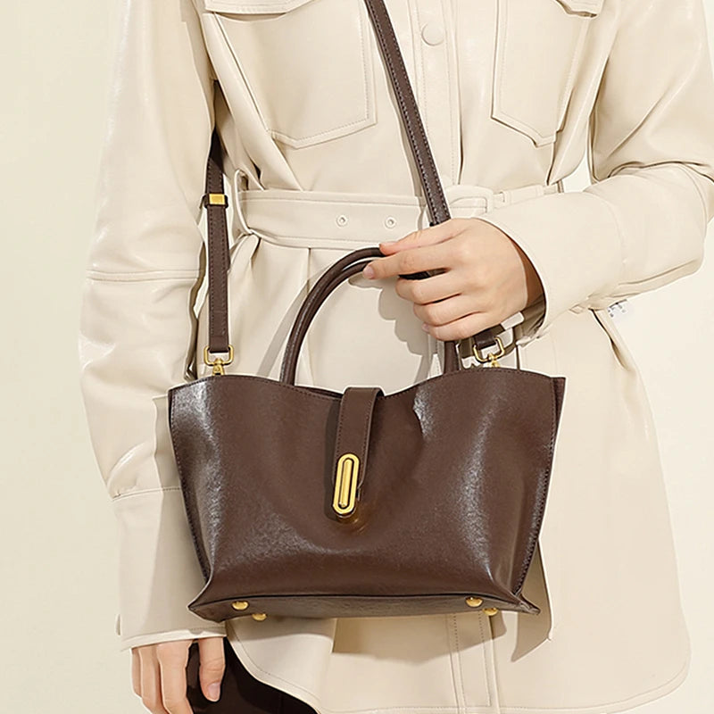Toptrends Vintage Genuine Leather Shoulder Bags