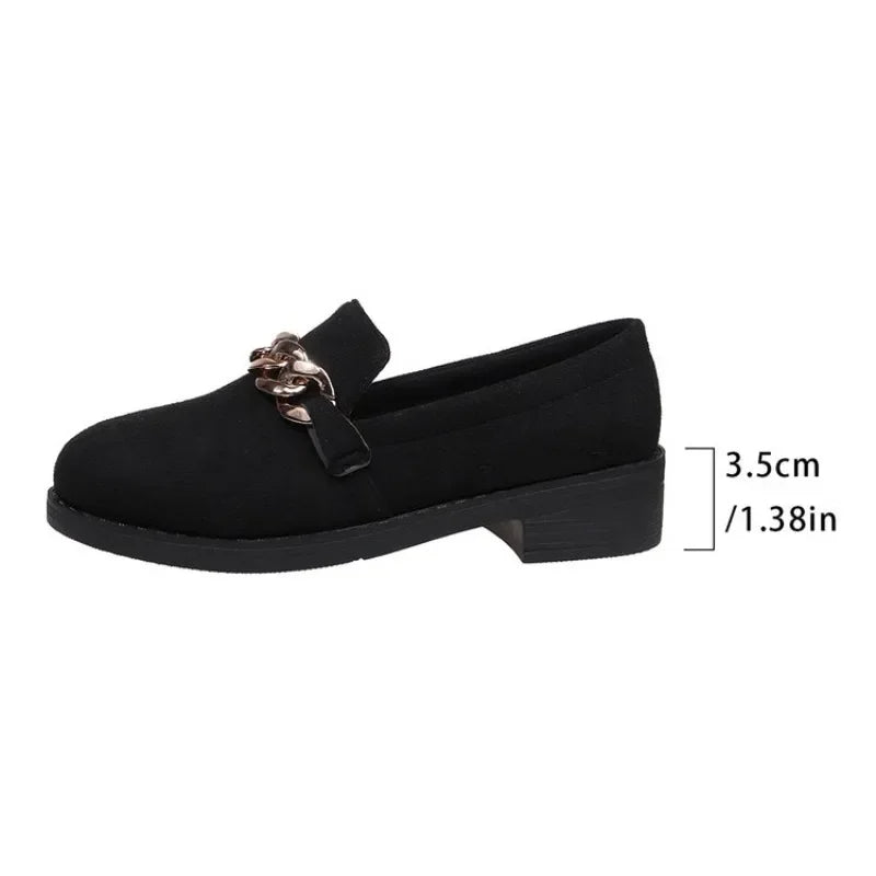 Fashion Thick Heel Shoes Autumn New Pointed Head