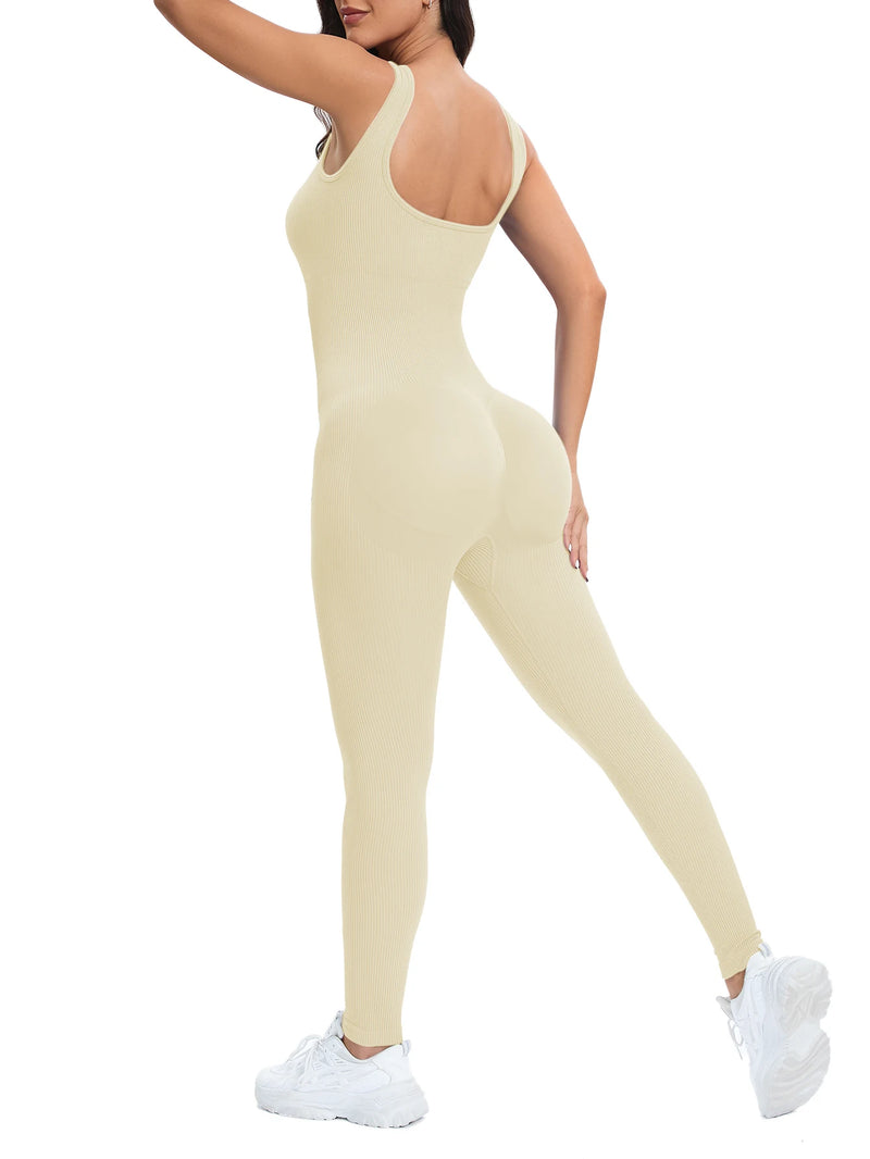 Shapewear Jumpsuits  Square Neck Sleeveless
