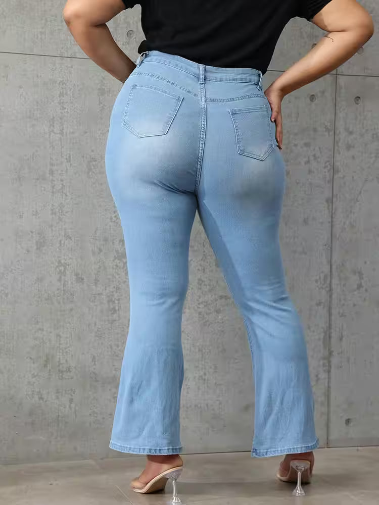 Plus Size Flared Pantsans Mid Worn In All Seasons - Additional View 5