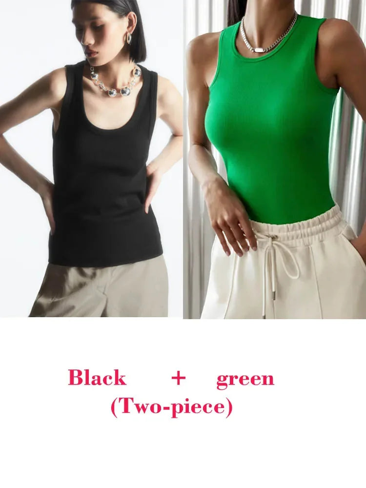 Tops Summer O Neck Tanks & Camis