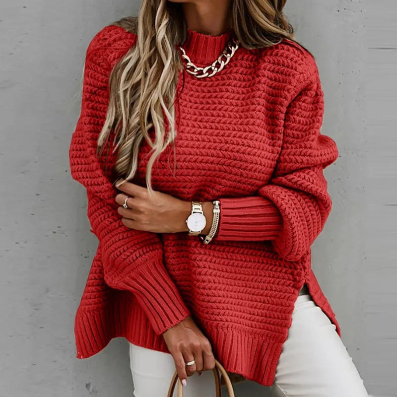 Casual Semi High Neck Simple
