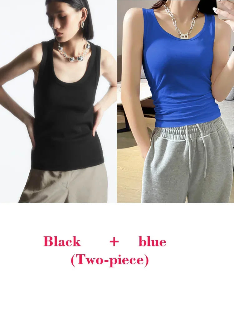 Tops Summer O Neck Tanks & Camis