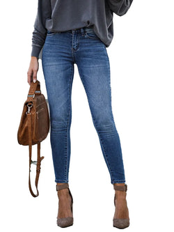 Jeans Stretchy Skinny Mid Waist Vintage Cropped