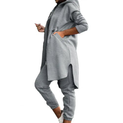 Pants Set Tracksuit Zipper Hooded Coat