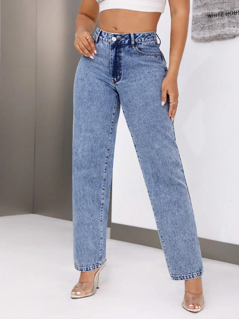Jeans Straight High Waist