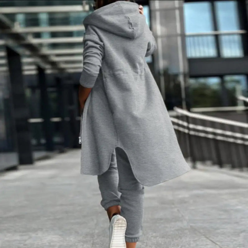 Pants Set Tracksuit Zipper Hooded Coat