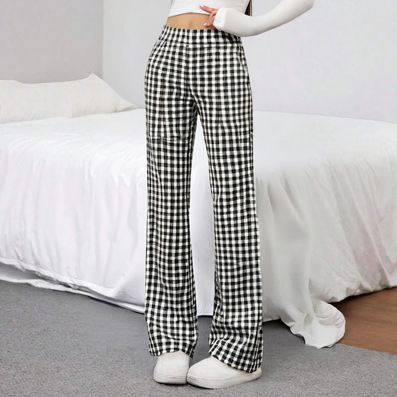 Pants Autumn Fashion Plaid Natural Casual