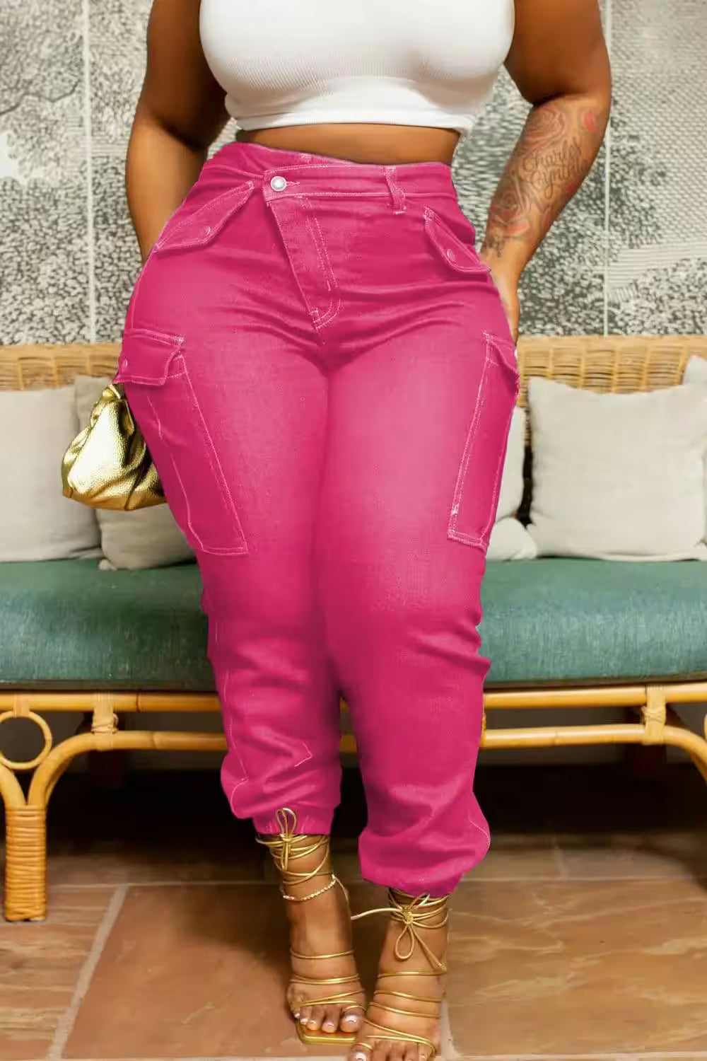 Plus Size Blue All Season Everyday High Waist - Additional View 6