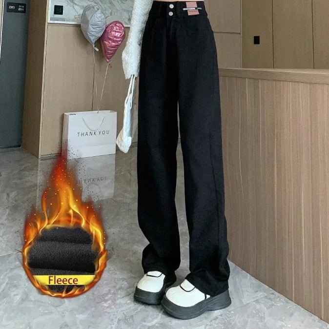 Jeans Slim Stretch Casual  Mom Wide Pants - Additional View 3