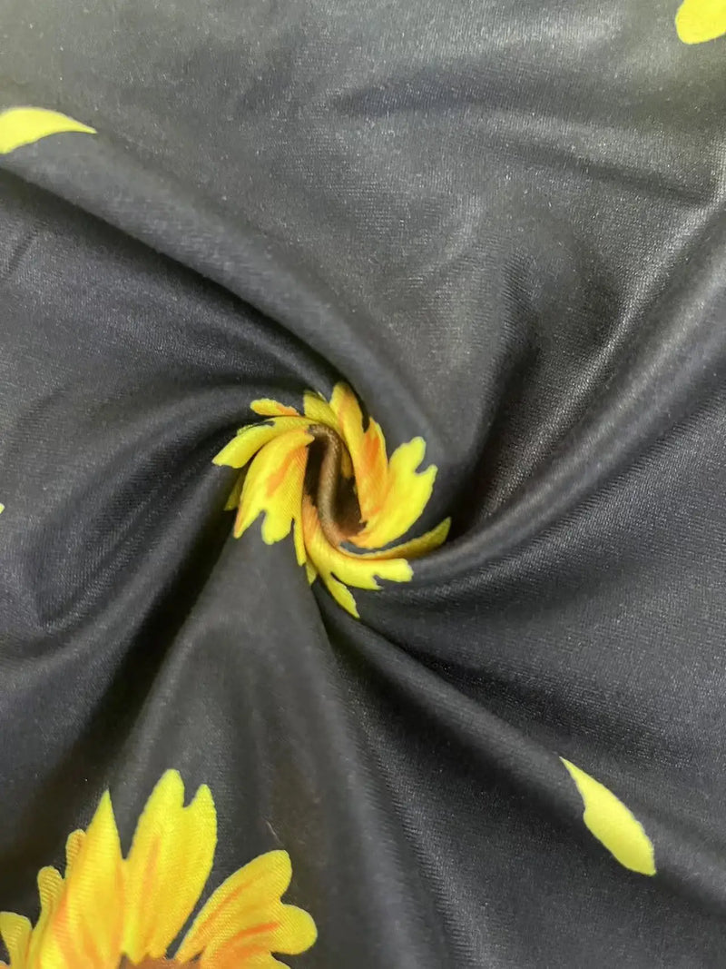 Plus Size Flower Print Strapless Dress Spring