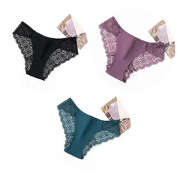 3PCS/Set  Panties Silk Satin