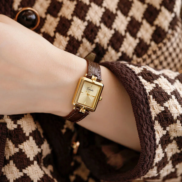 Watch Elegant Square Luxury Watch Belt Quartz