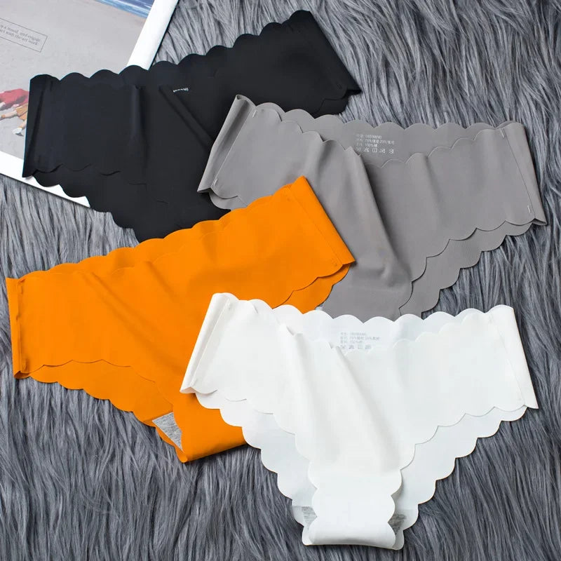4pcs Ice Silk Seamless Underwear with Pure Cotton Crotch