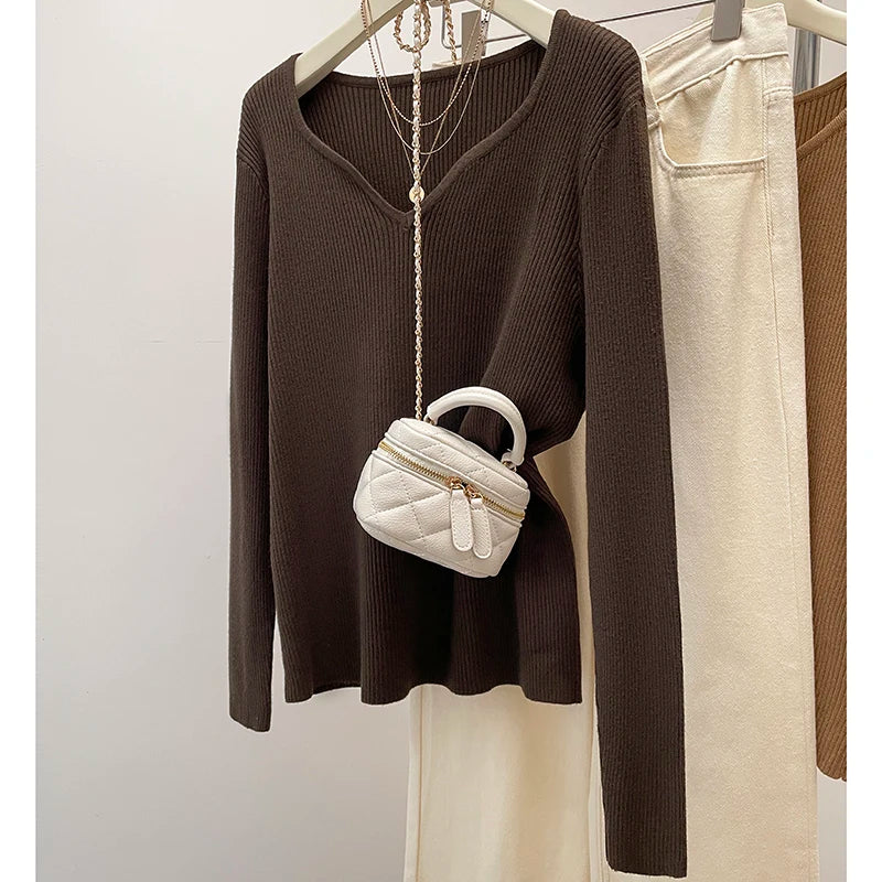Plus Size Pullover Knitted Warm Sweater Top