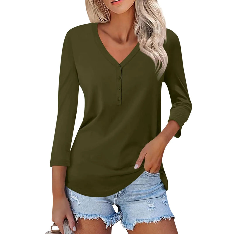 V-neck Pullover Sleeve T-shirt Top