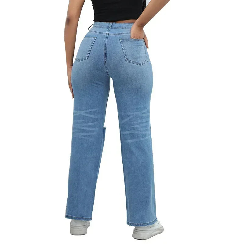 Straight Jeans Wide Leg Denim Pants