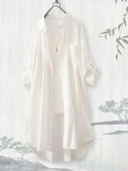 Plus Size Loose Breathable Blouses Midi