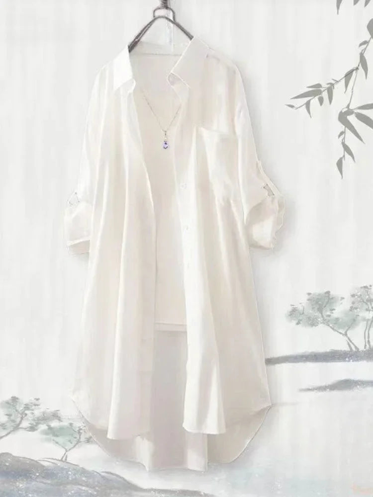 Plus Size Loose Breathable Blouses Midi