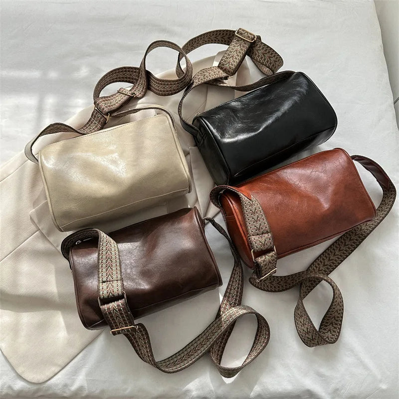 Leather Boston Small Handbag Crossbody Bag Casual