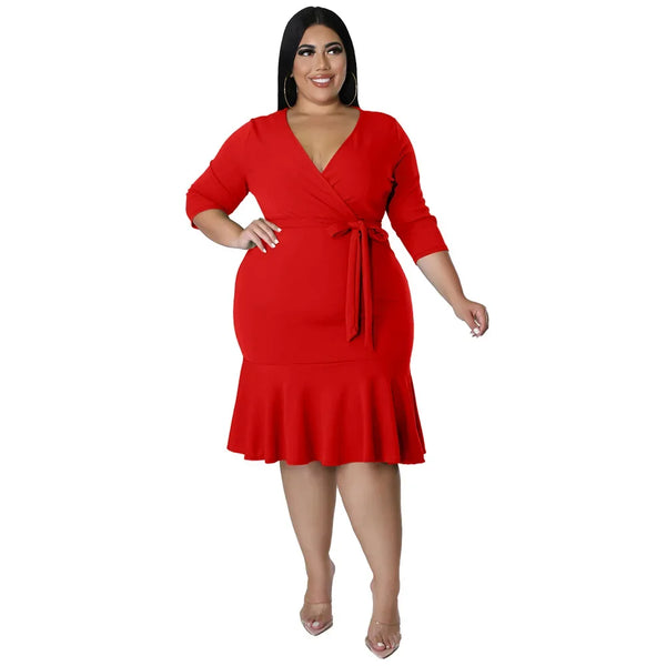 Plus Size Fashionable Sexy V-neck