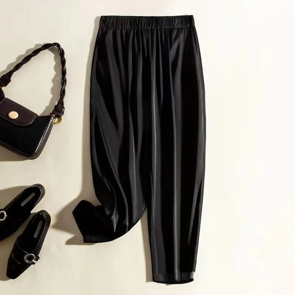 Silk Smooth Wrinkle Straight Pants