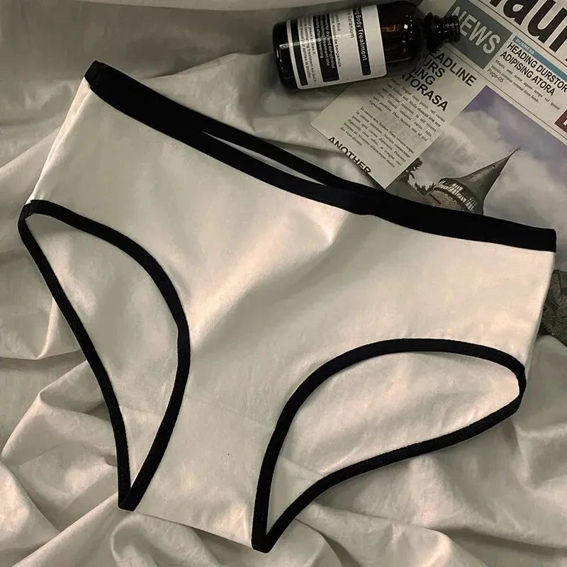 3pcs Sports Cool Style Minimalist Girls' Underwear Mid Waist