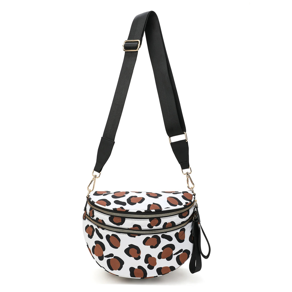Checkered Bum Bag Crossbody - Lightweight Nylon Travel Bag for Women