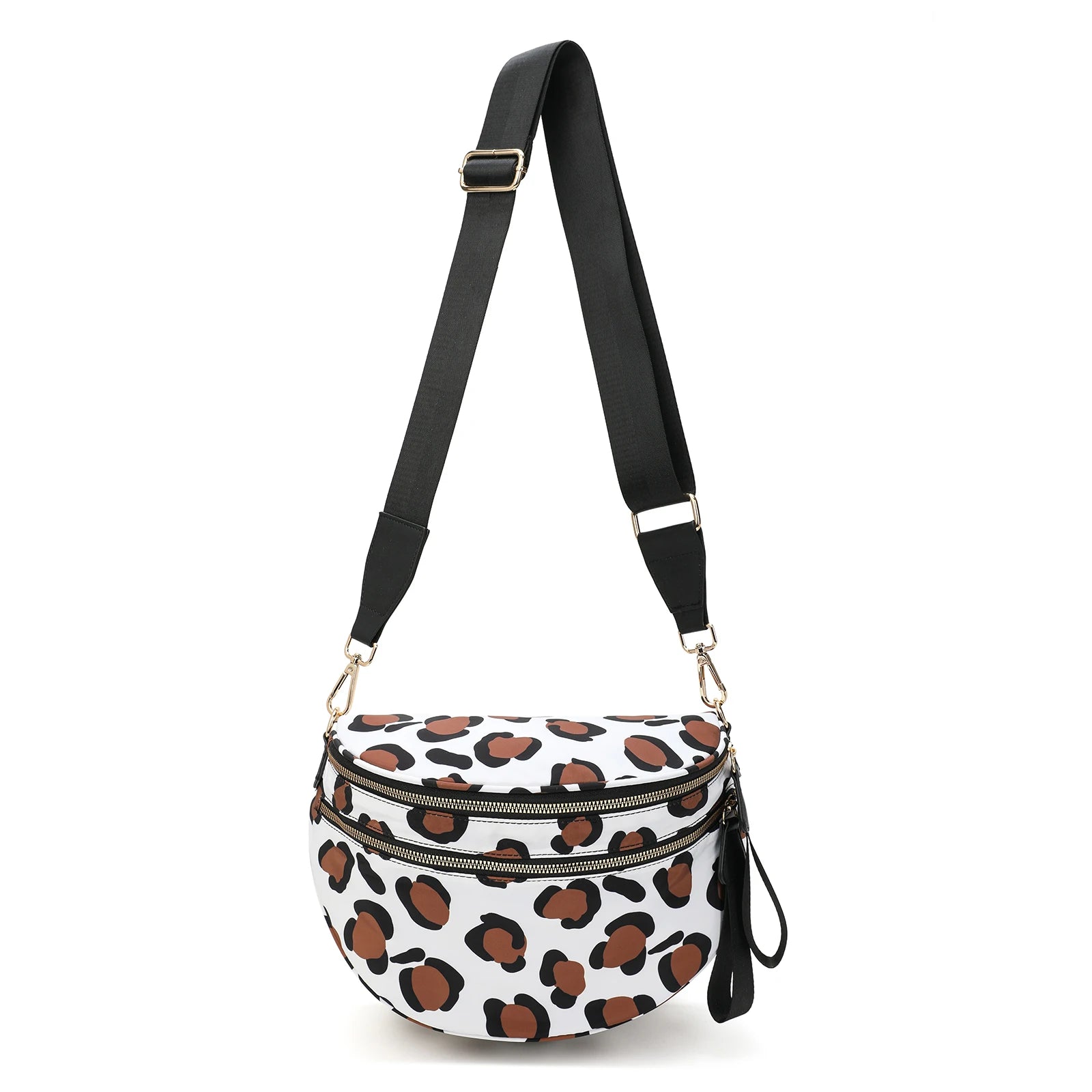 Checkered Bum Bag Crossbody - Lightweight Nylon Travel Bag for Women