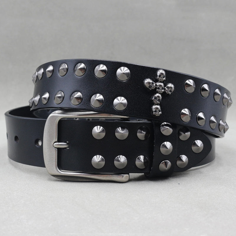 Nice Rivet Genuine Leather Belt Goth Style