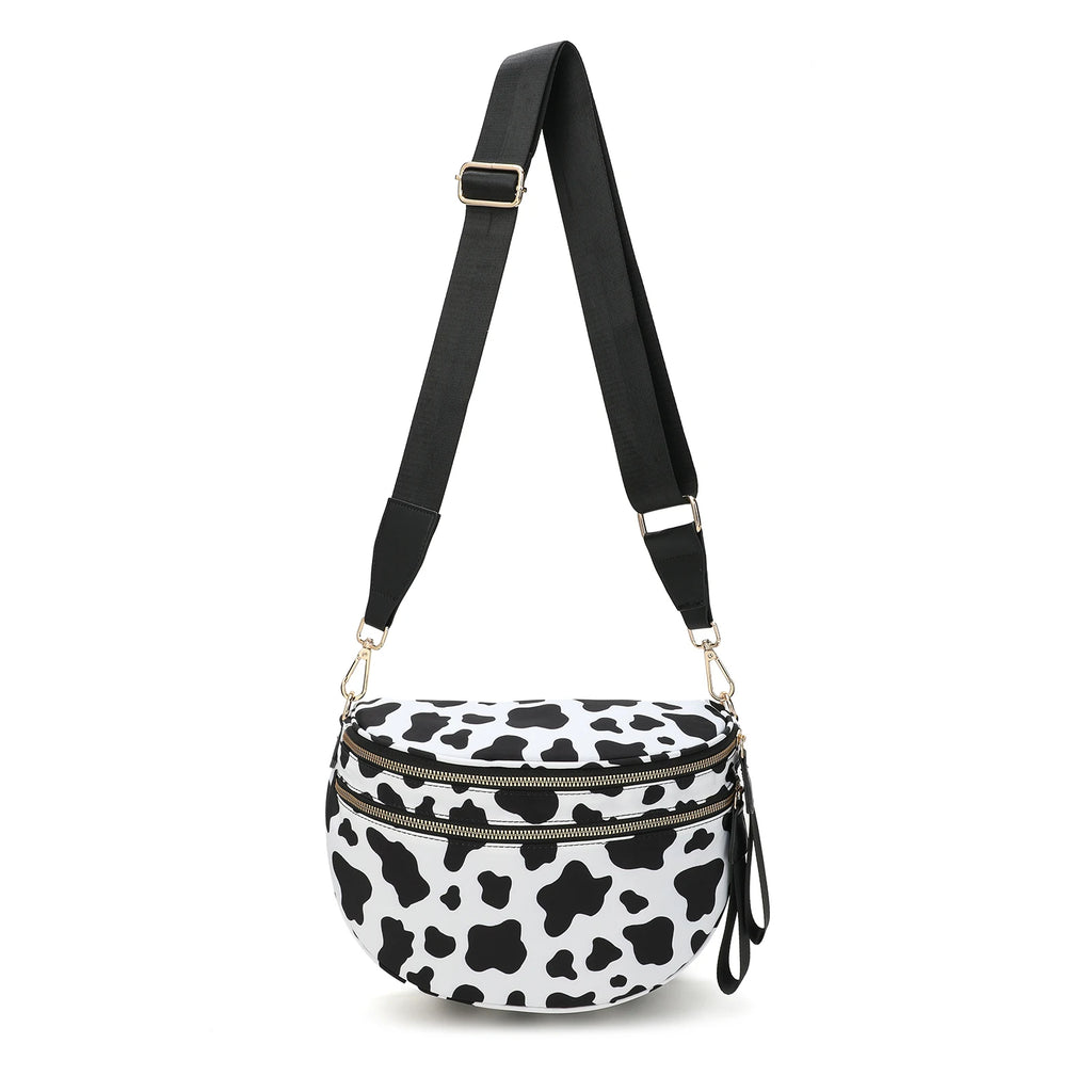 Checkered Bum Bag Crossbody - Lightweight Nylon Travel Bag for Women