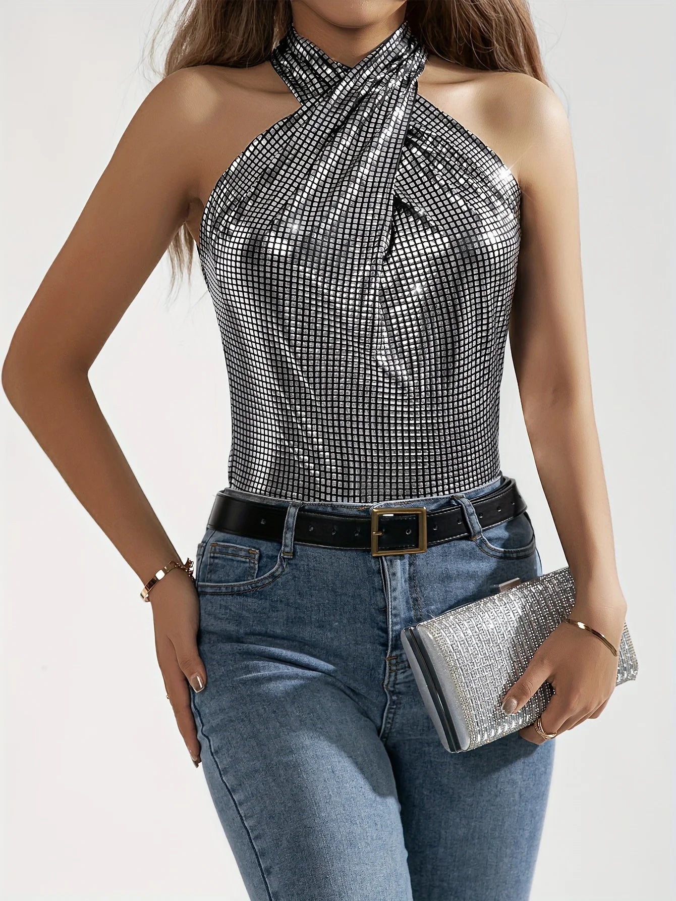 Tops metallic glitter summer - Women's Fashion - View 3