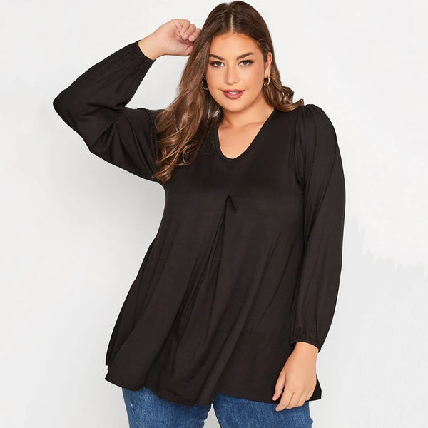 Plus Size Long Sleeve Spring Autumn Elegant Swing