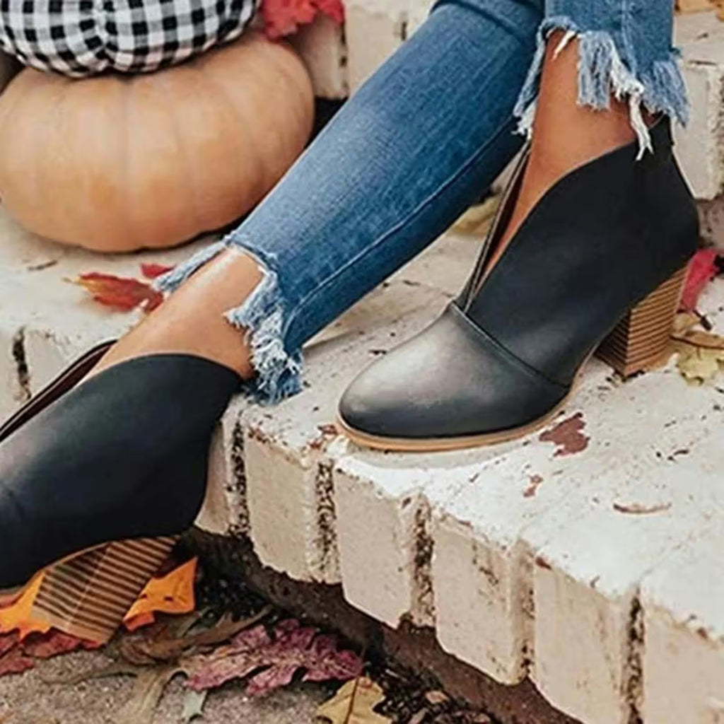 Leather Short Boots Temperament elegant flat - Additional View 5