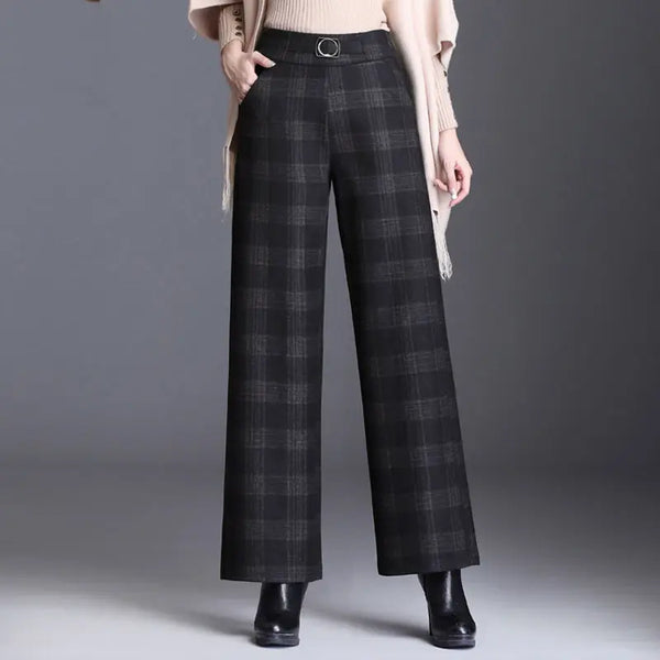 Woolen Wide Leg Pants For Women Autumn Winter