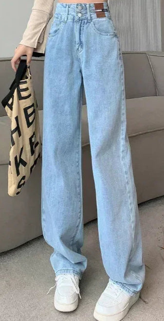 Jeans Slim Stretch Casual  Mom Wide Pants
