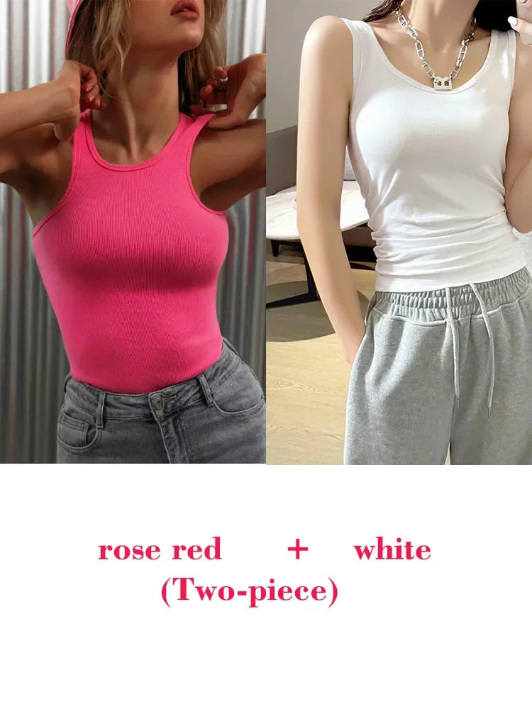 Tops Summer O Neck Tanks & Camis